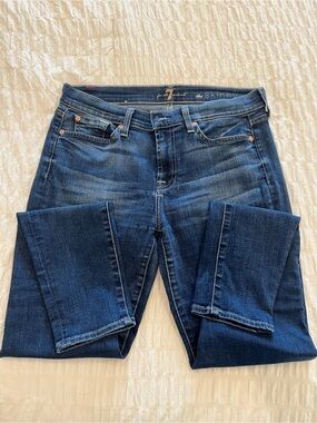 7 For All Mankind Women's Indigo Blue Skinny Jeans